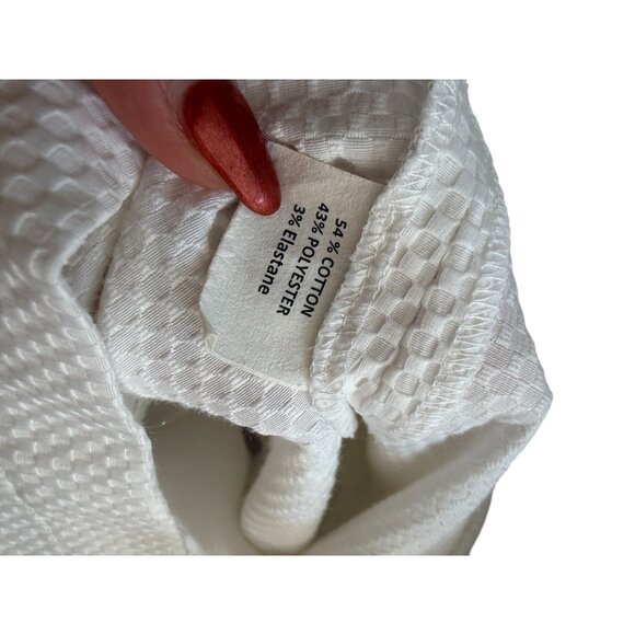 SARA CAMPBELL White Scalloped Cotton Blend Tank Top Size Medium - Picture 5 of 10